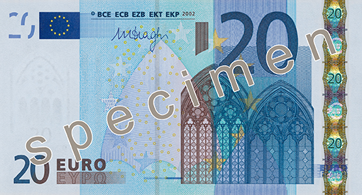 Anverso · 20 EUR · Primera serie