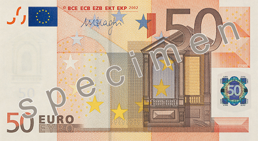 Anverso · 50 EUR · Primera serie