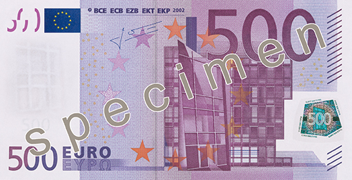 Anverso · 500 EUR · Primera serie