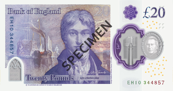 Rub · 20 GBP · Polymer · Karel III.